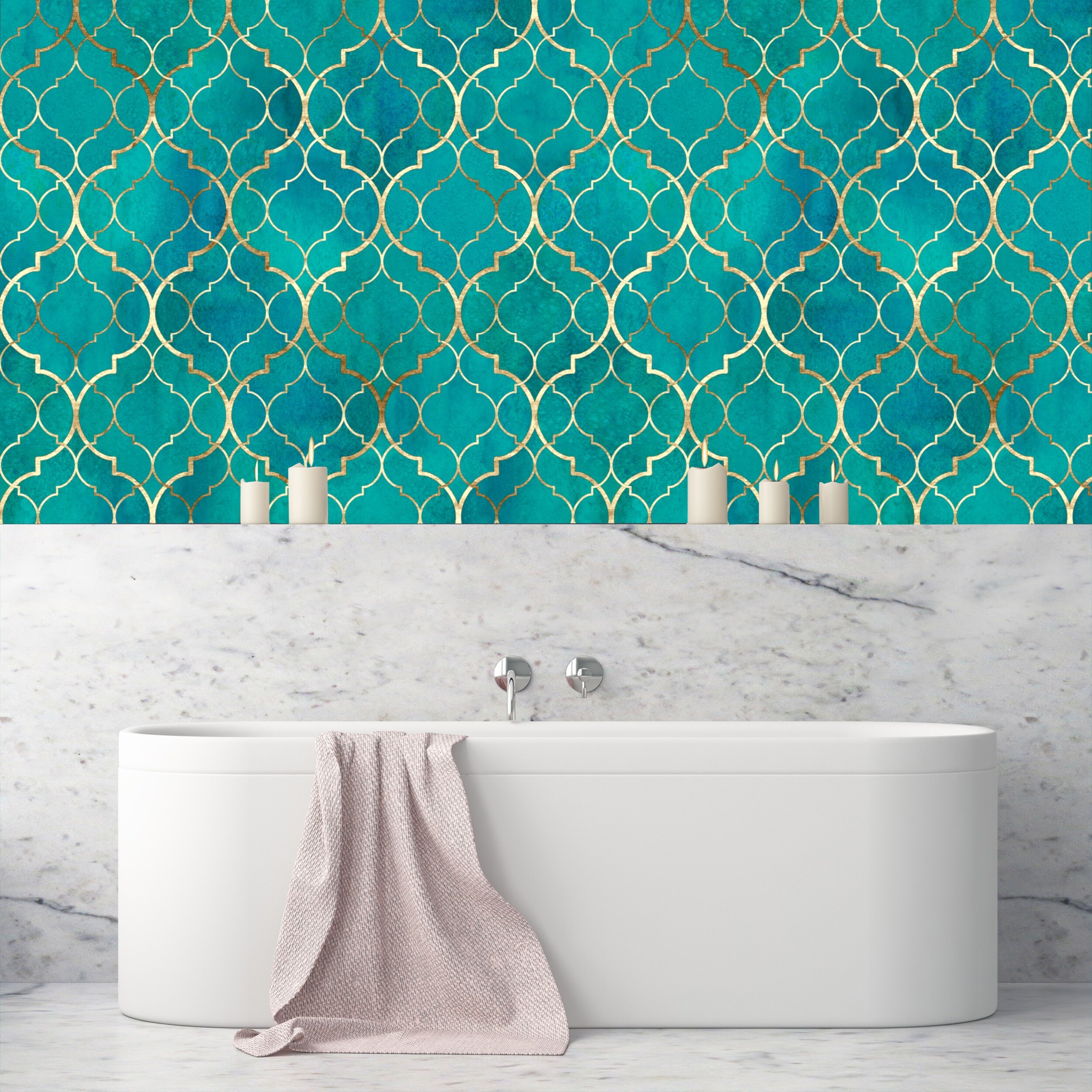 Teal Moroccan Wallpapers