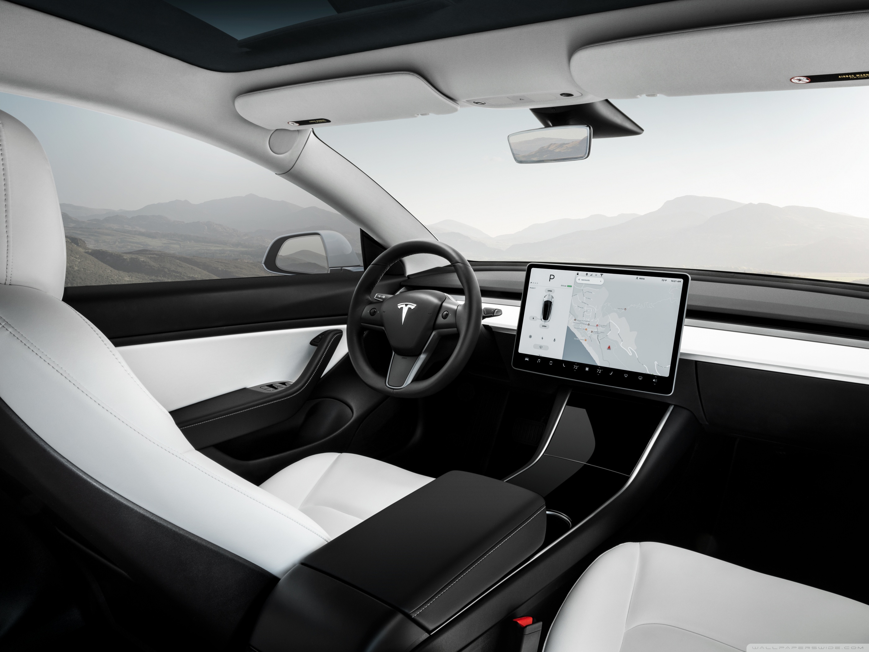 Tesla Model 3 White Wallpapers