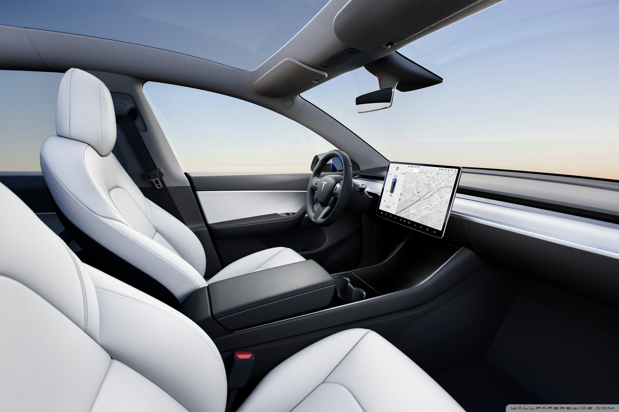 Tesla Model 3 White Wallpapers