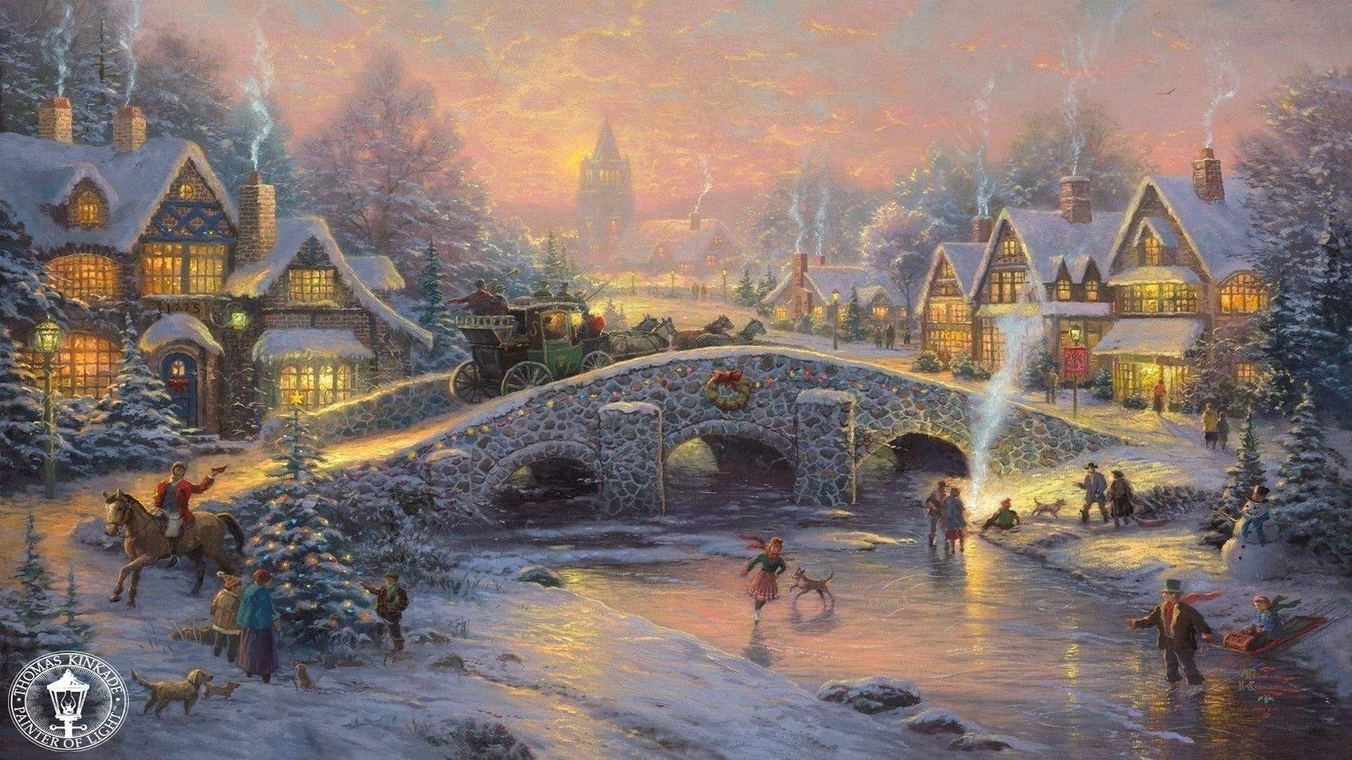 Thomas Kinkade Christmas Wallpapers