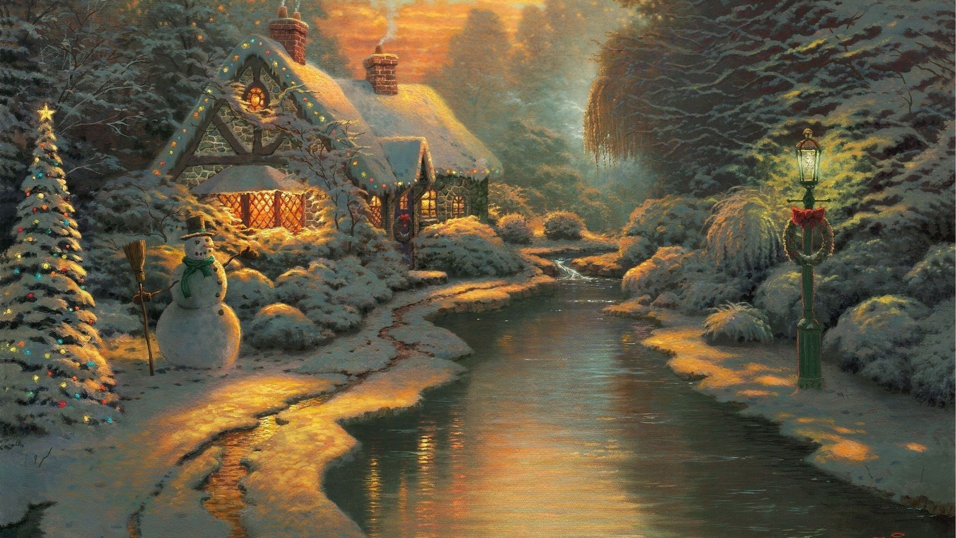 Thomas Kinkade Christmas Wallpapers