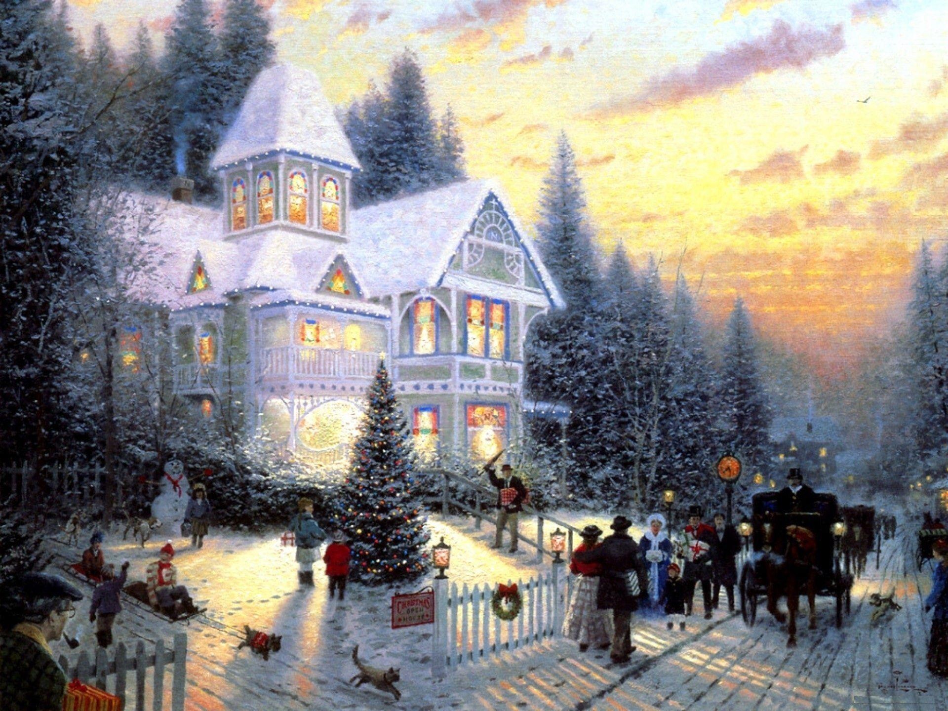 Thomas Kinkade Christmas Wallpapers