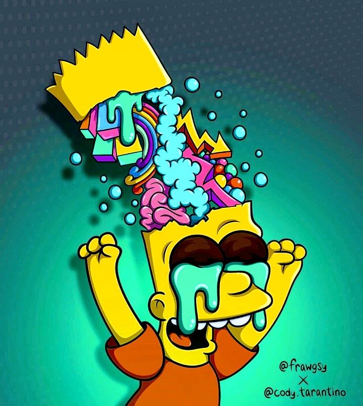 Trippy Bart Simpson Drawing Wallpapers