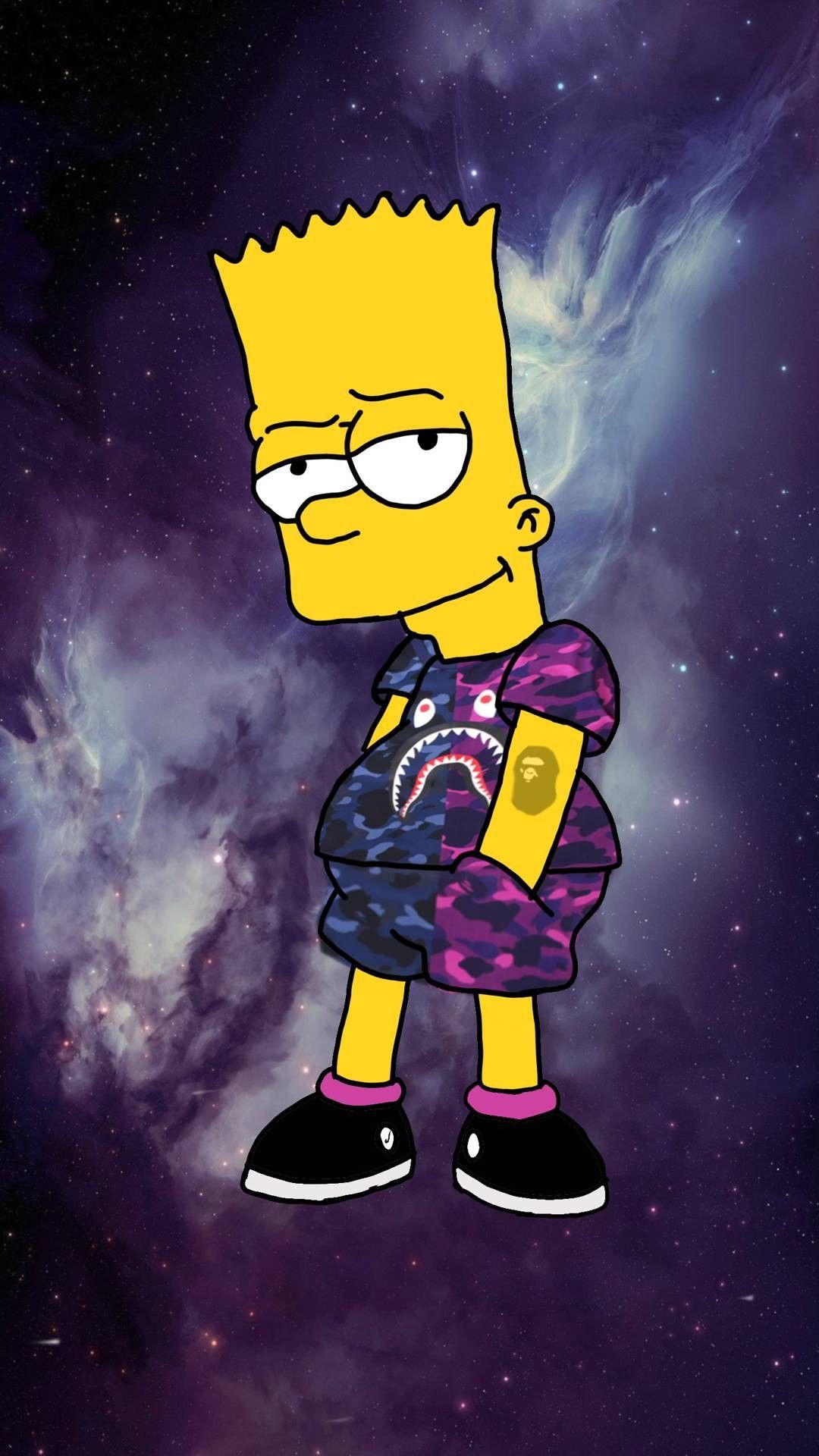 Trippy Bart Simpson Drawing Wallpapers