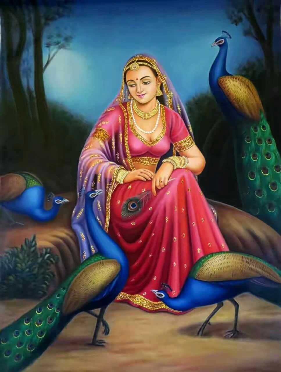 Village Girl Painting Wallpapers