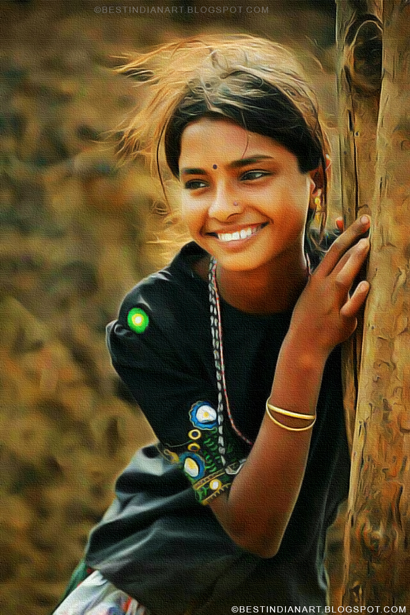 Village Girl Painting Wallpapers