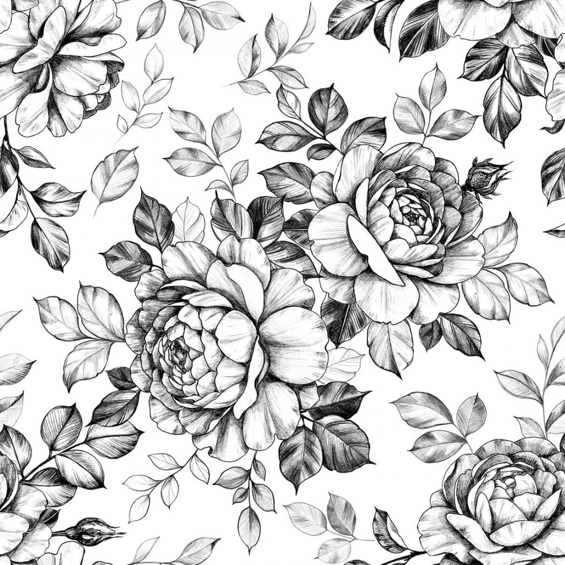 Vintage Black And White Flowers Wallpapers