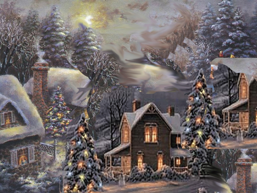 Vintage Christmas Scenes Wallpapers