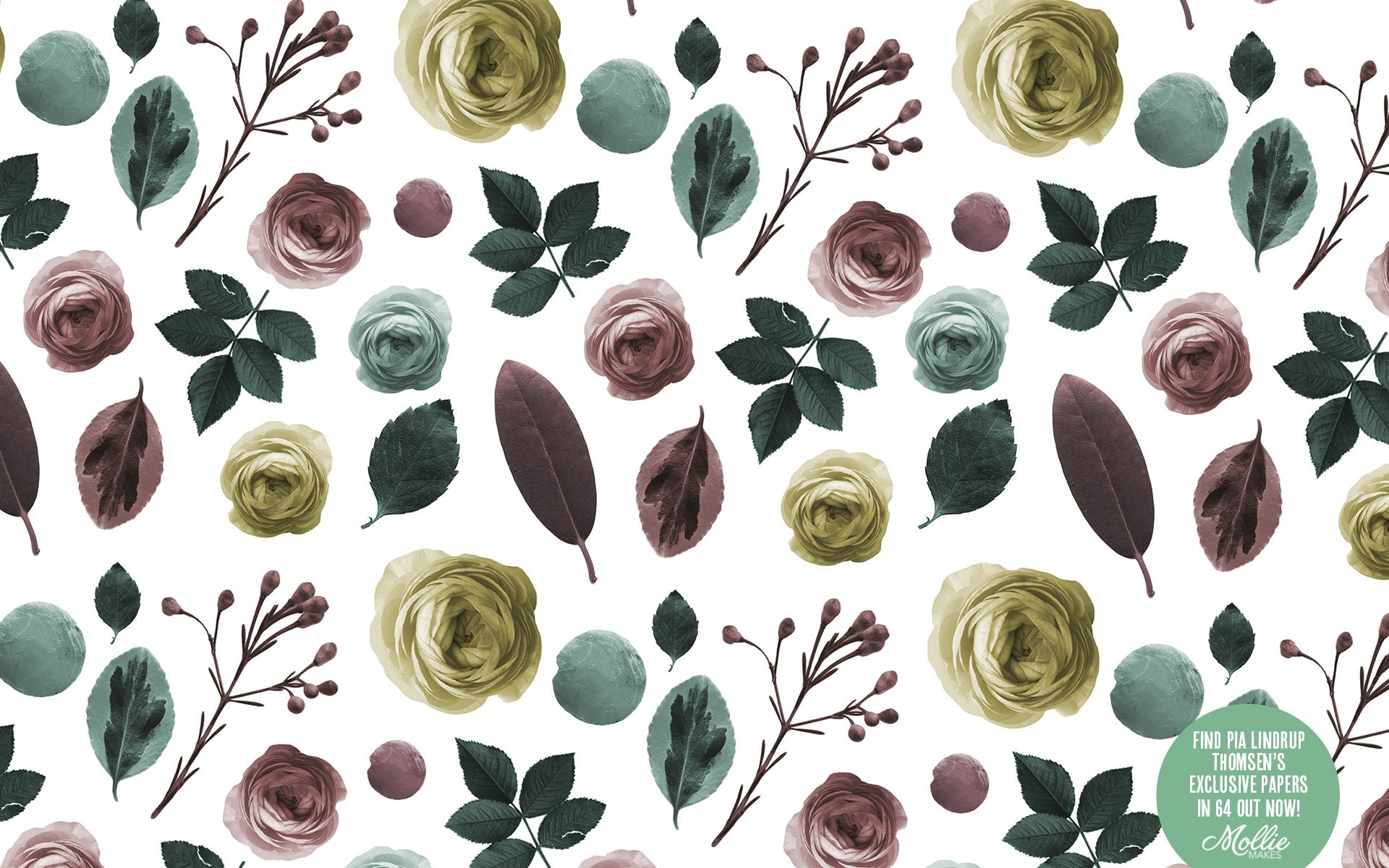 Vintage Floral Print Desktop Wallpapers