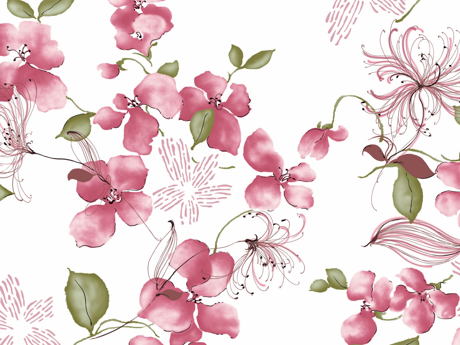 Vintage Floral Print Desktop Wallpapers