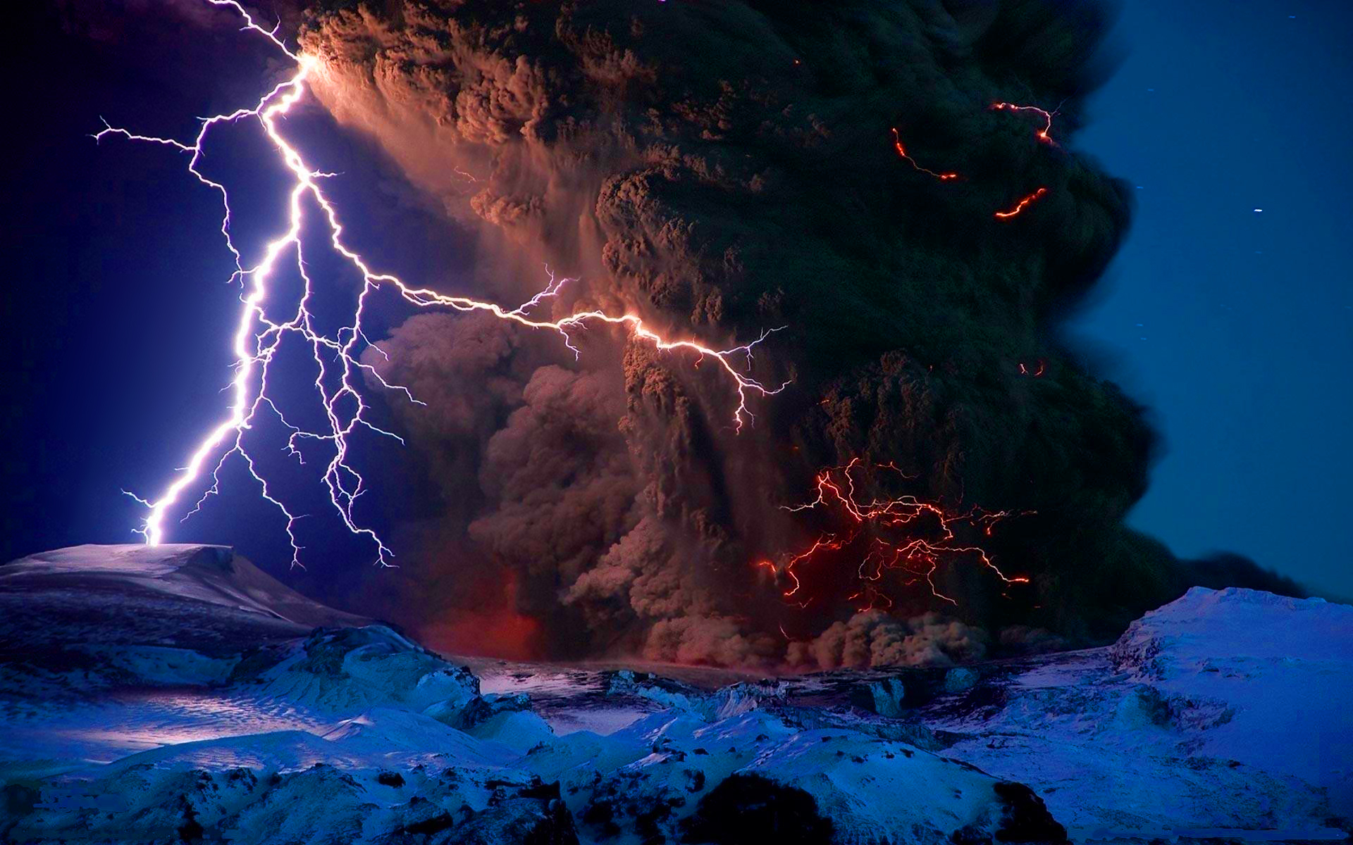 Volcano Lightning Wallpapers