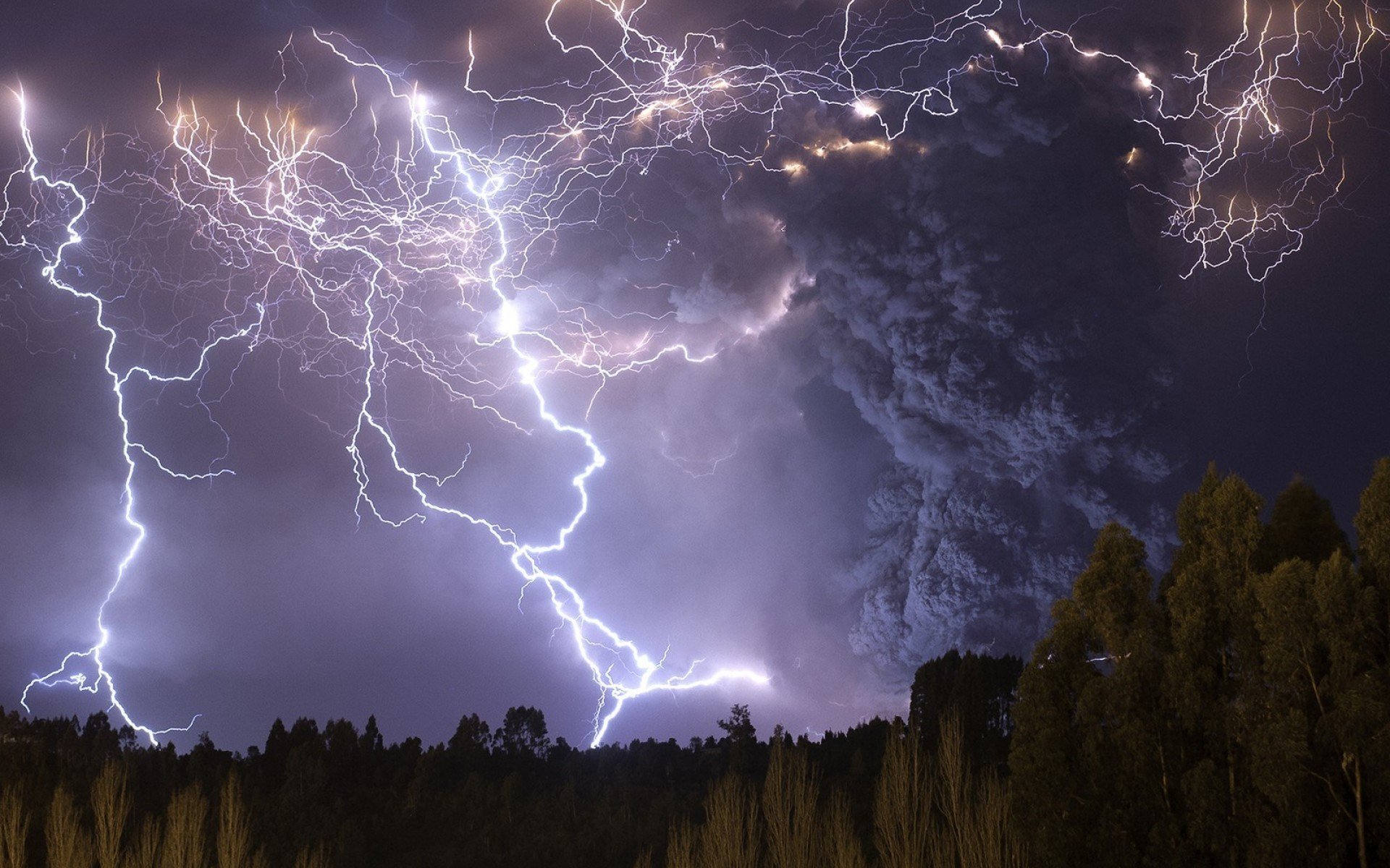 Volcano Lightning Wallpapers