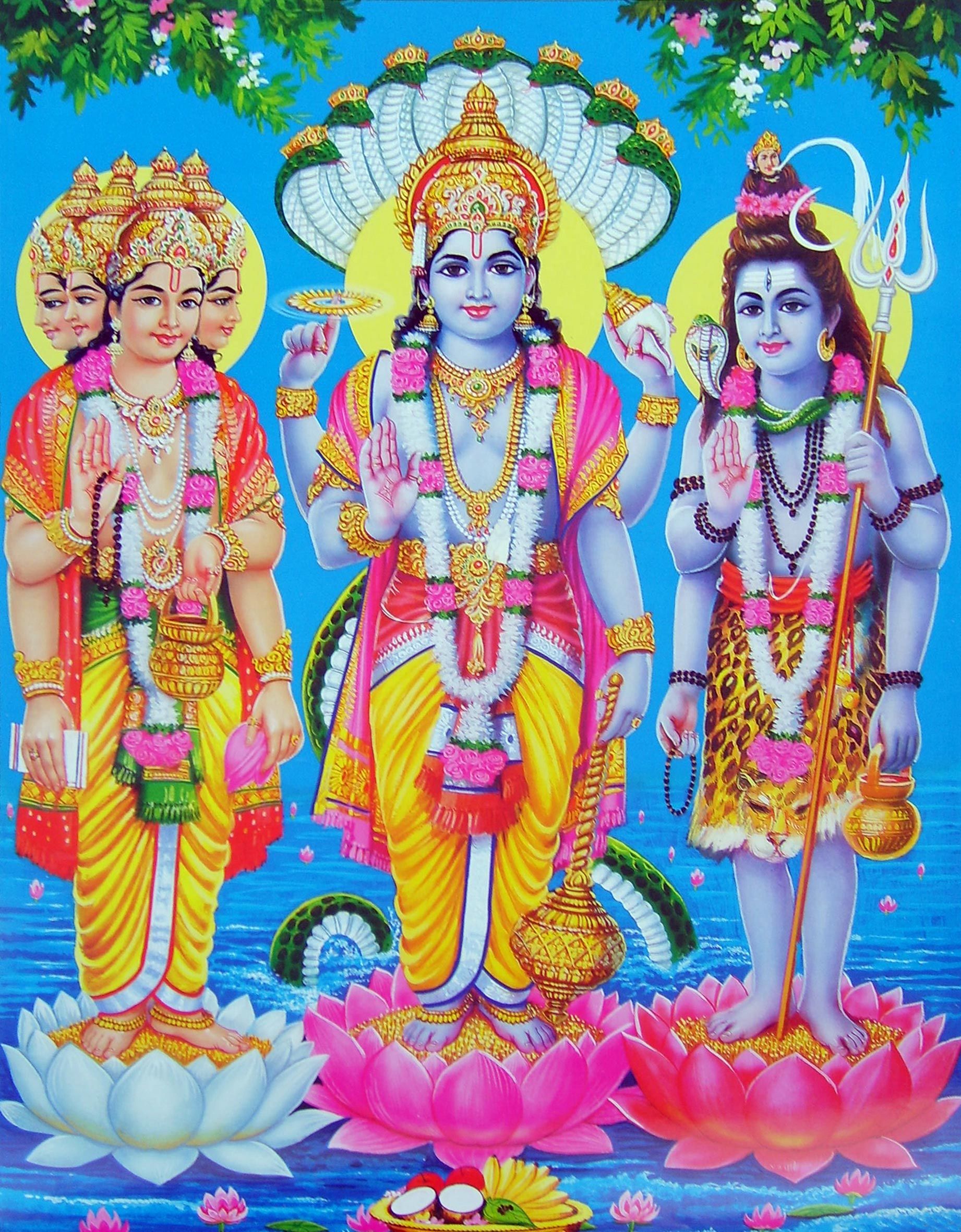 Wallpaper Of Brahma, Vishnu, And Mahesh Wallpapers