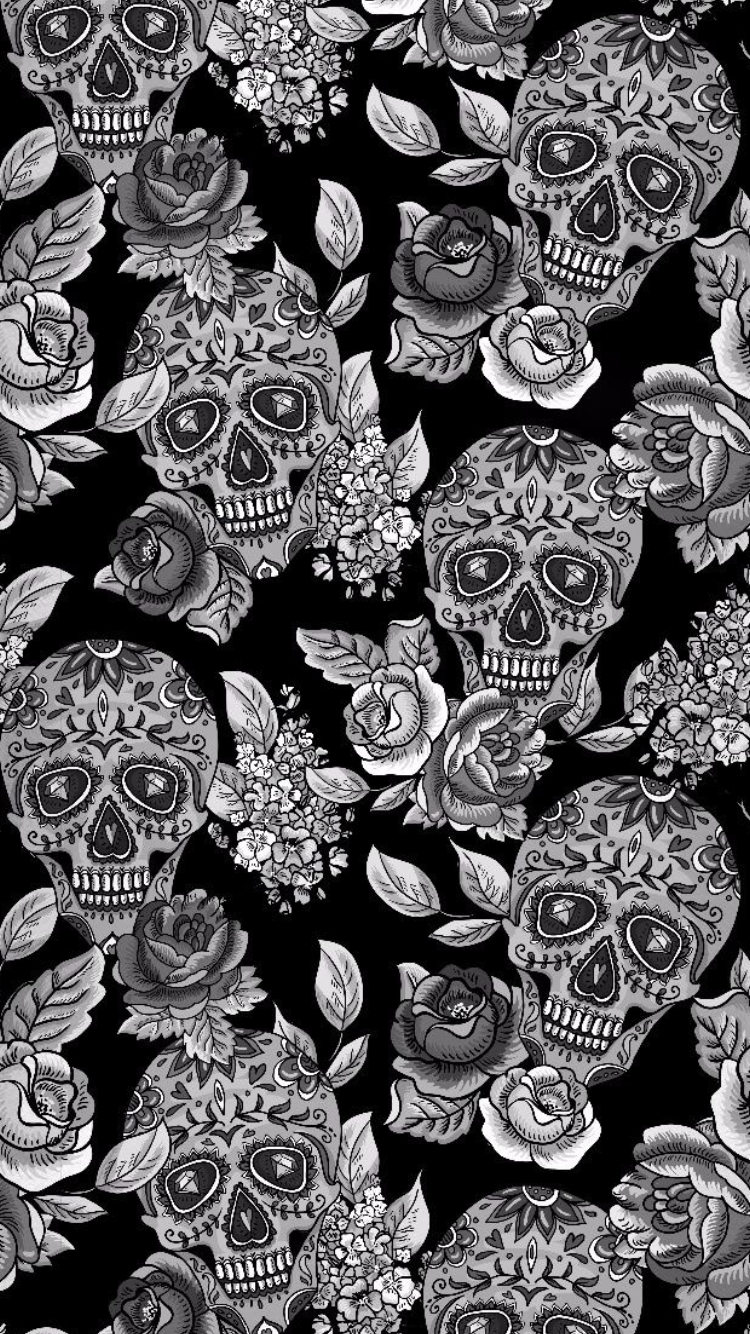 Wallpaper Skull Pattern Wallpapers