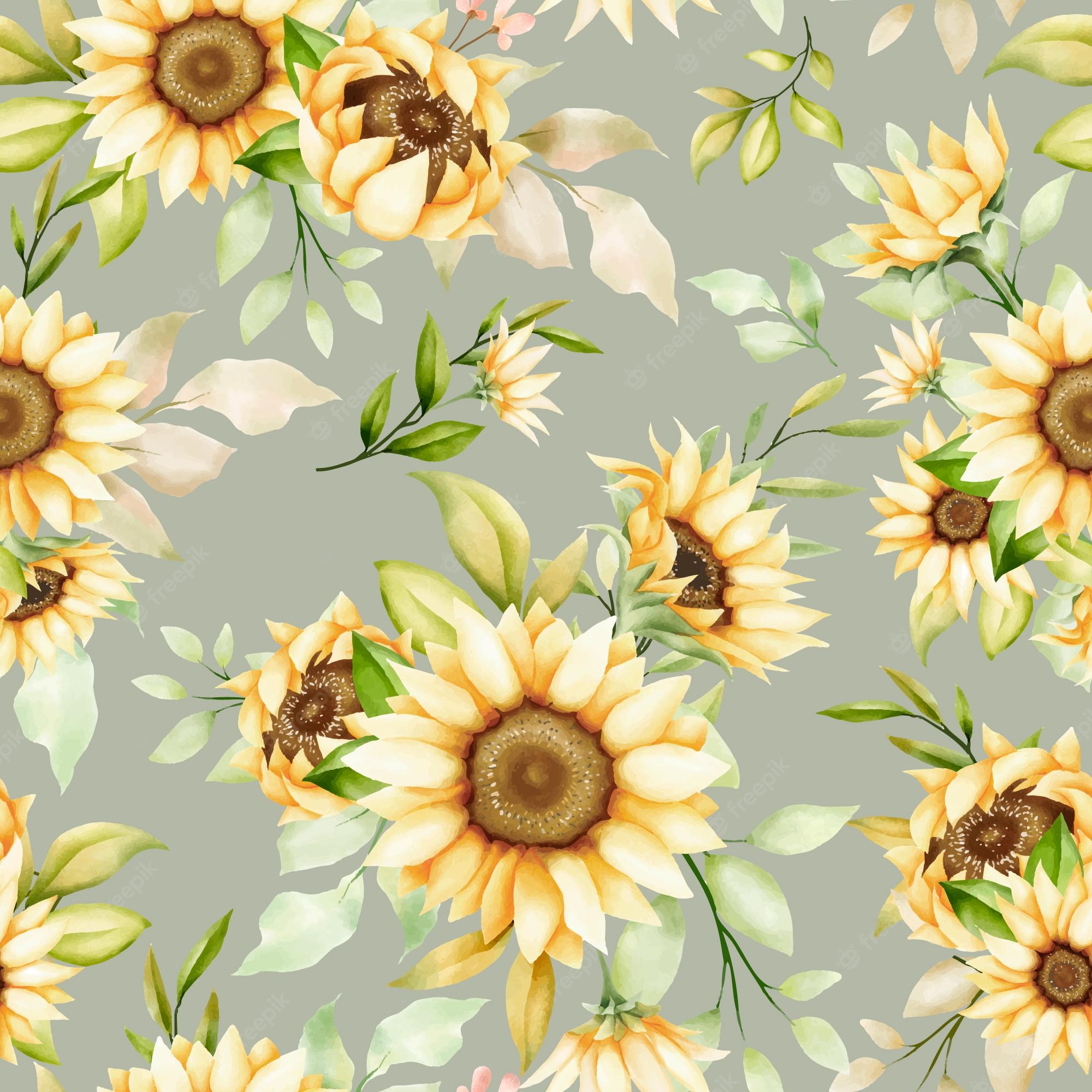 Wallpaper Sunflower Pattern Wallpapers