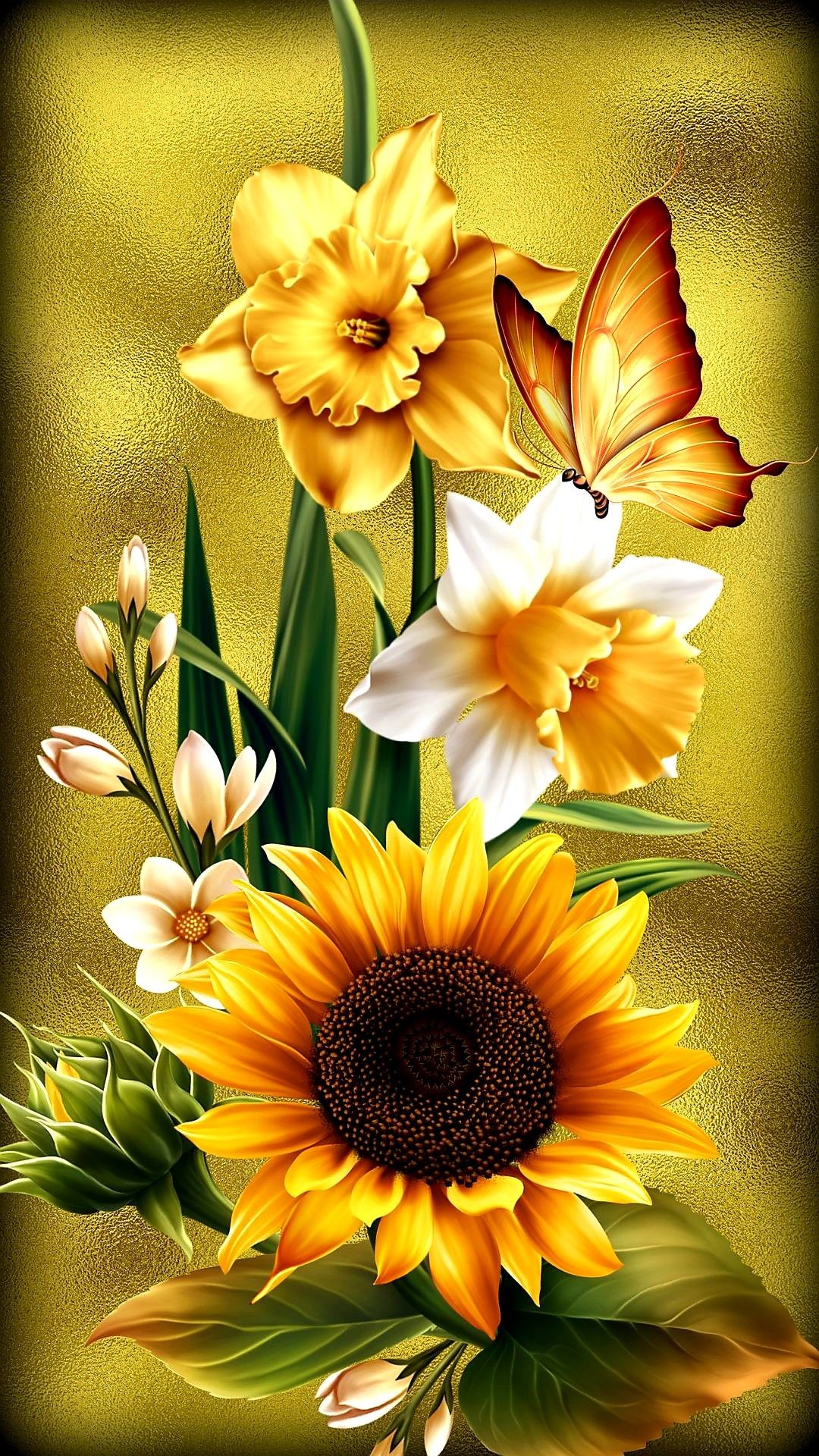 Wallpaper Sunflowers And Butterflies Wallpapers