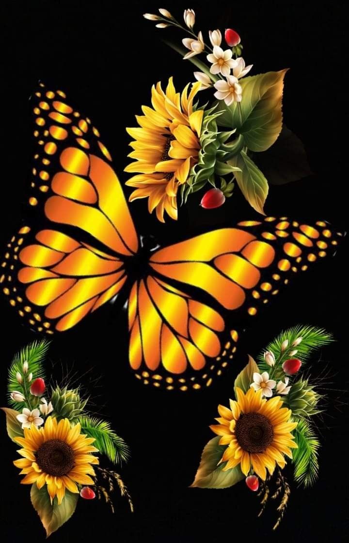 Wallpaper Sunflowers And Butterflies Wallpapers