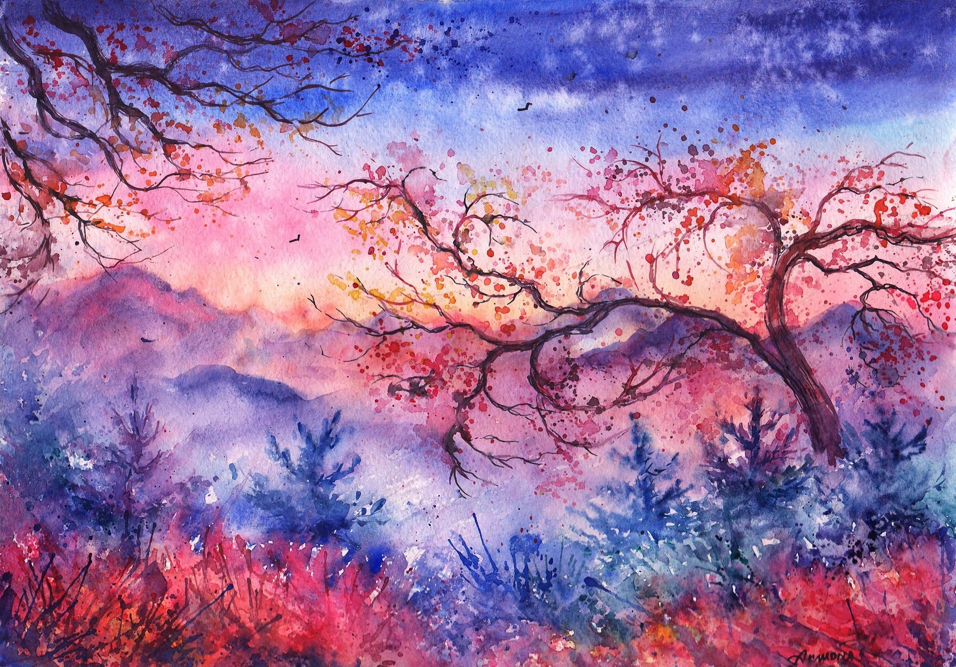 Watercolor Landscape Wallpapers