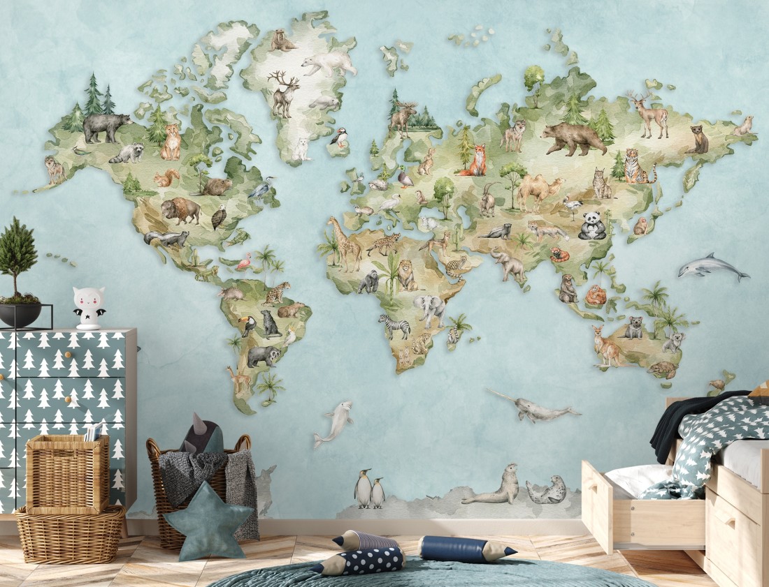 Watercolor World Map Desktop Wallpapers