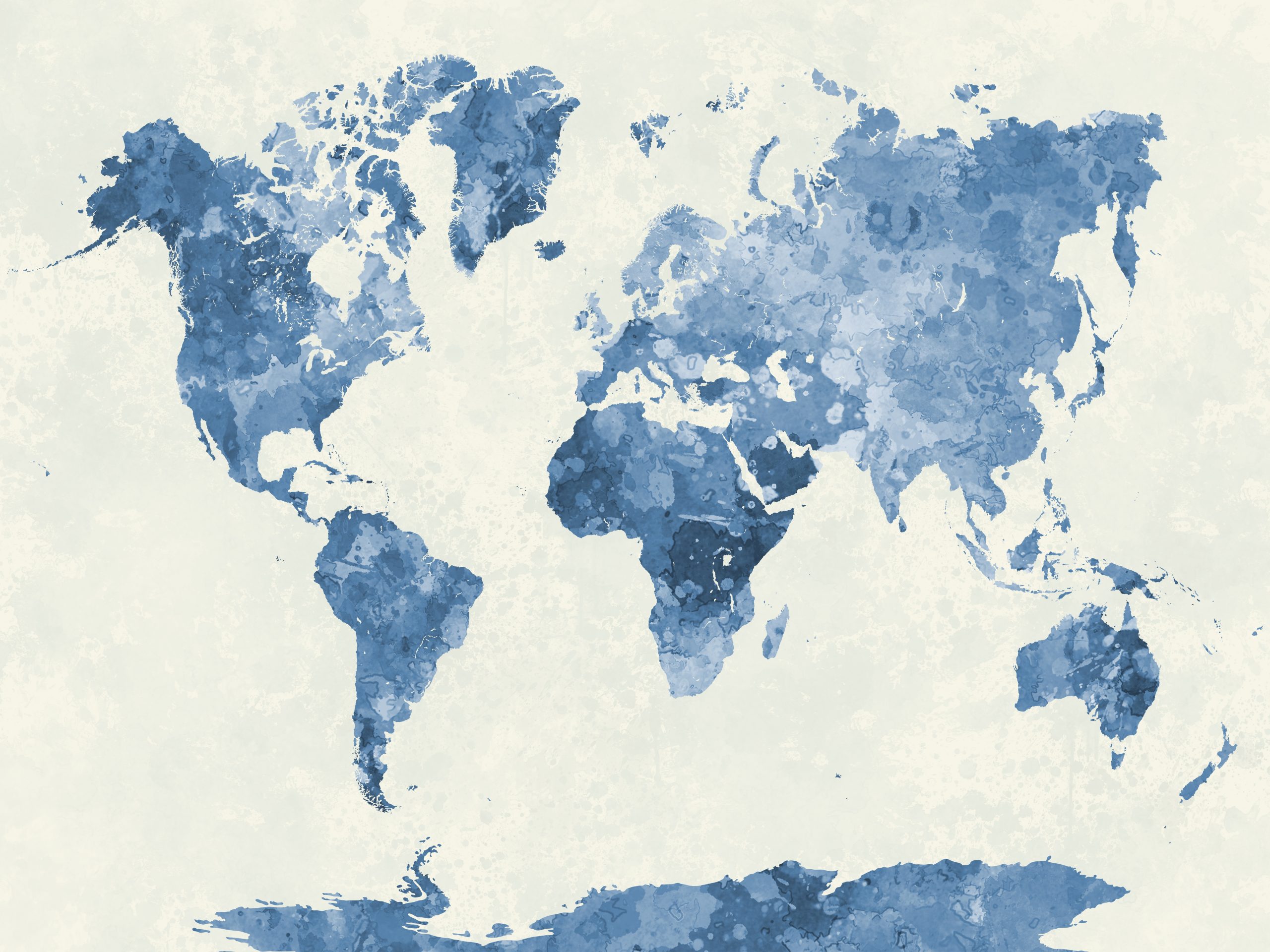 Watercolor World Map Desktop Wallpapers