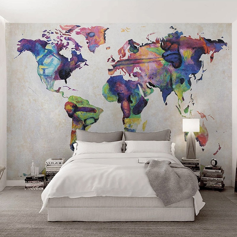Watercolor World Map Desktop Wallpapers