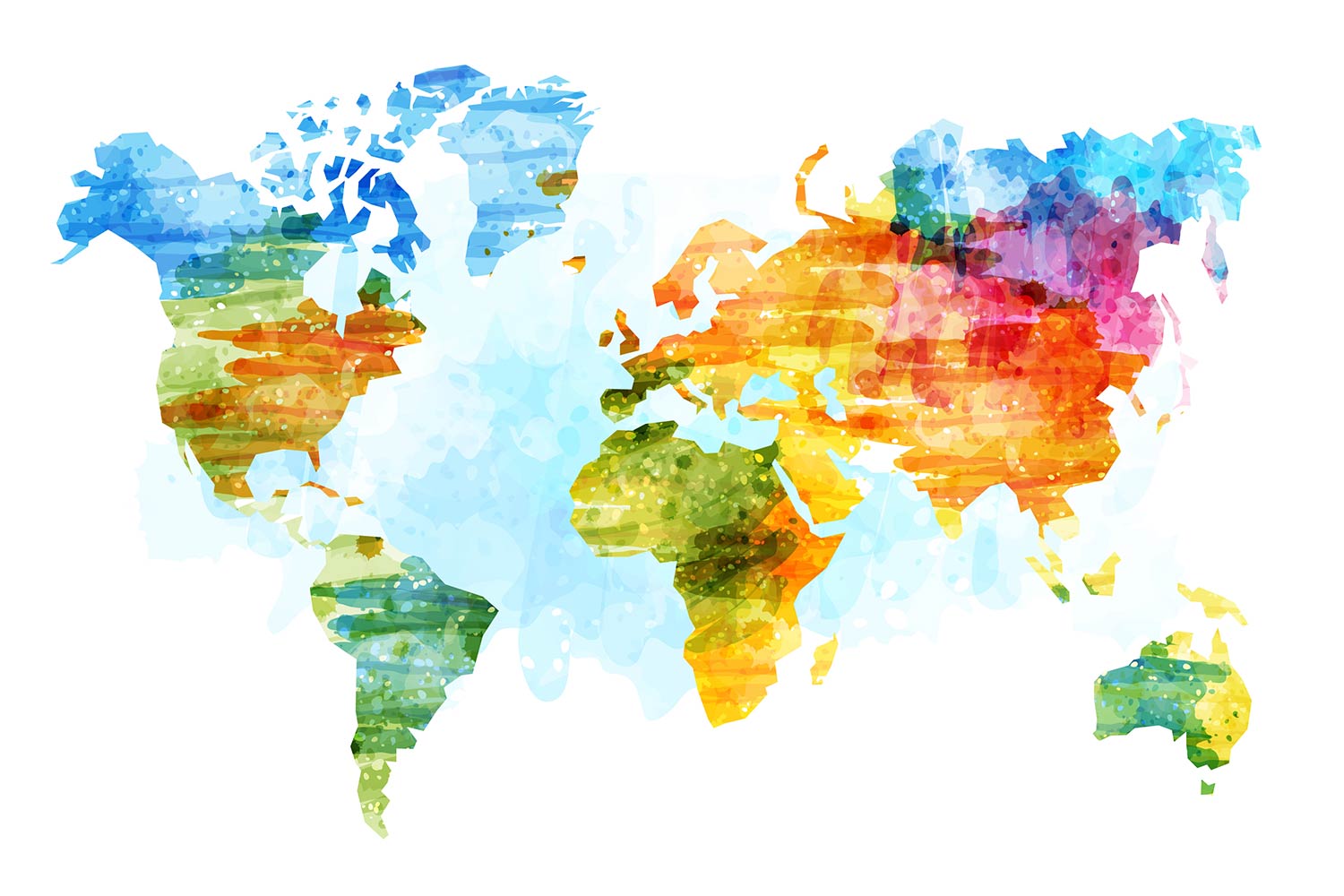 Watercolor World Map Desktop Wallpapers