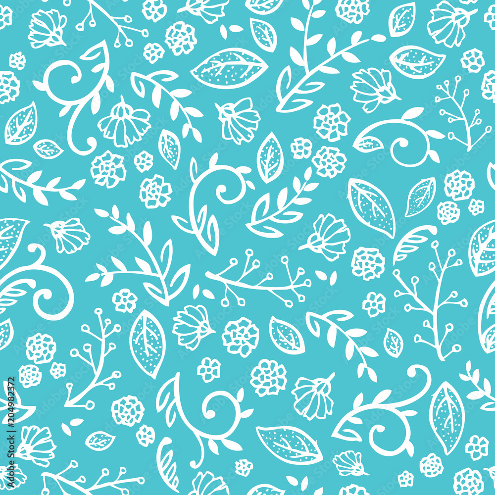 White And Blue Floral Wallpapers