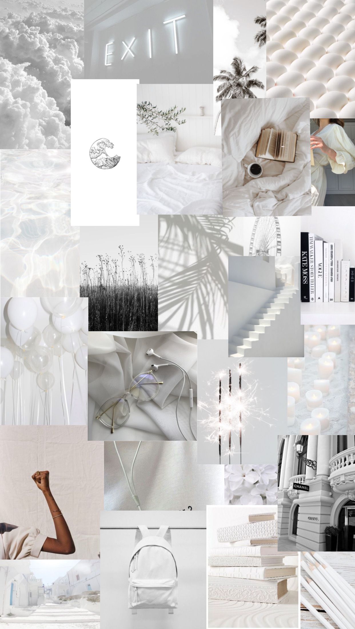 White Collage Wallpapers