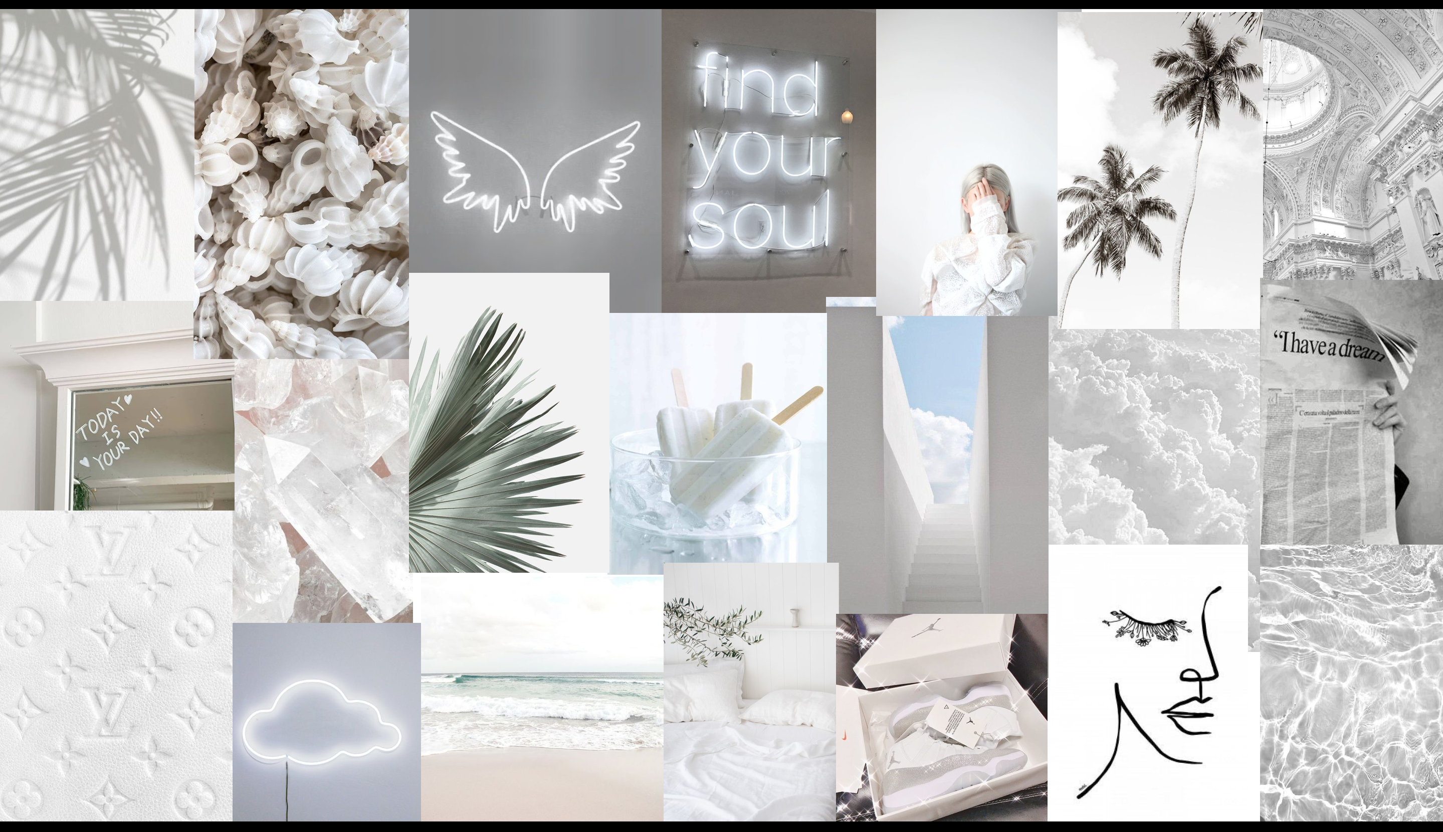 White Collage Wallpapers