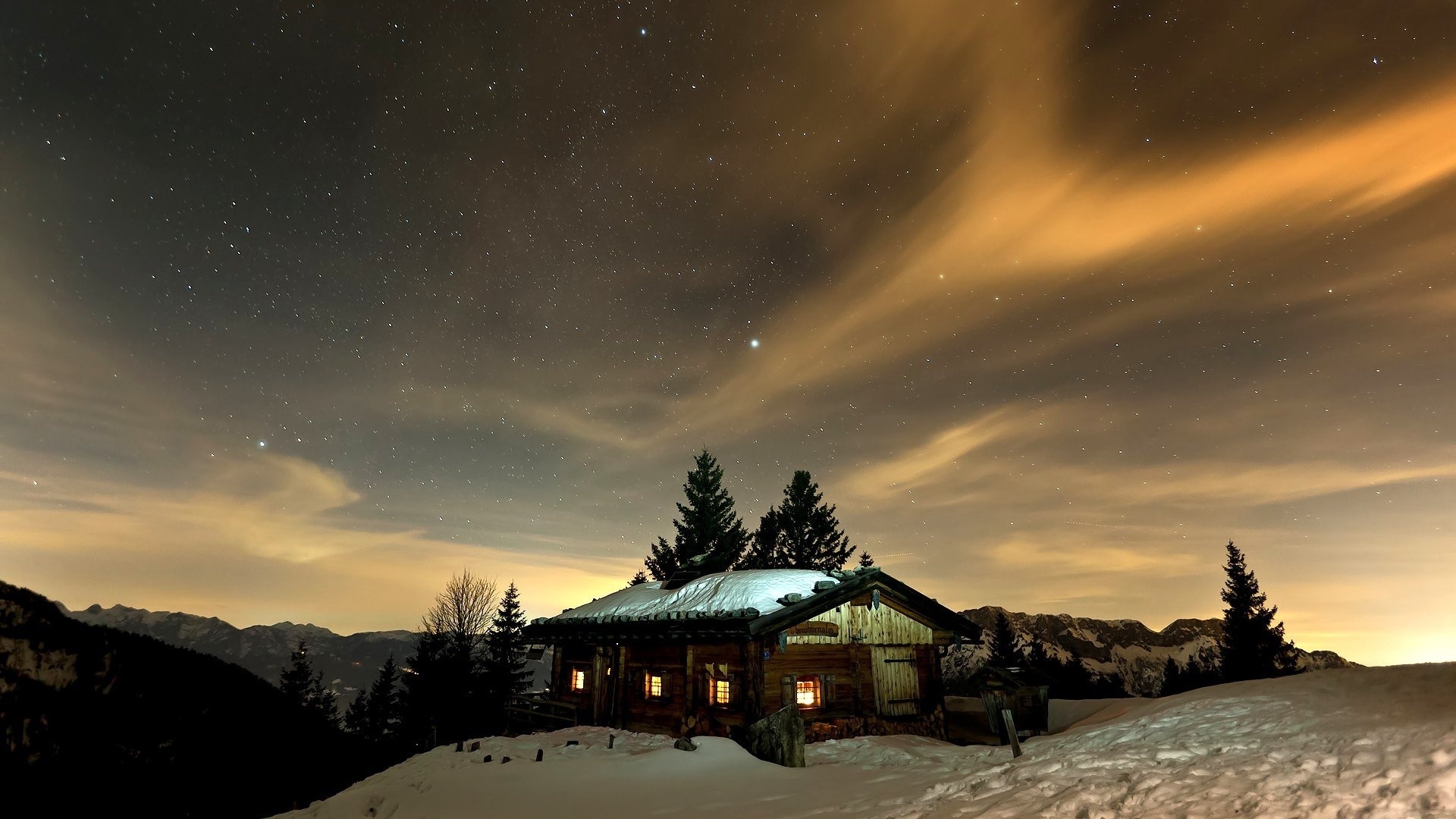 Widescreen Winter Night Wallpapers