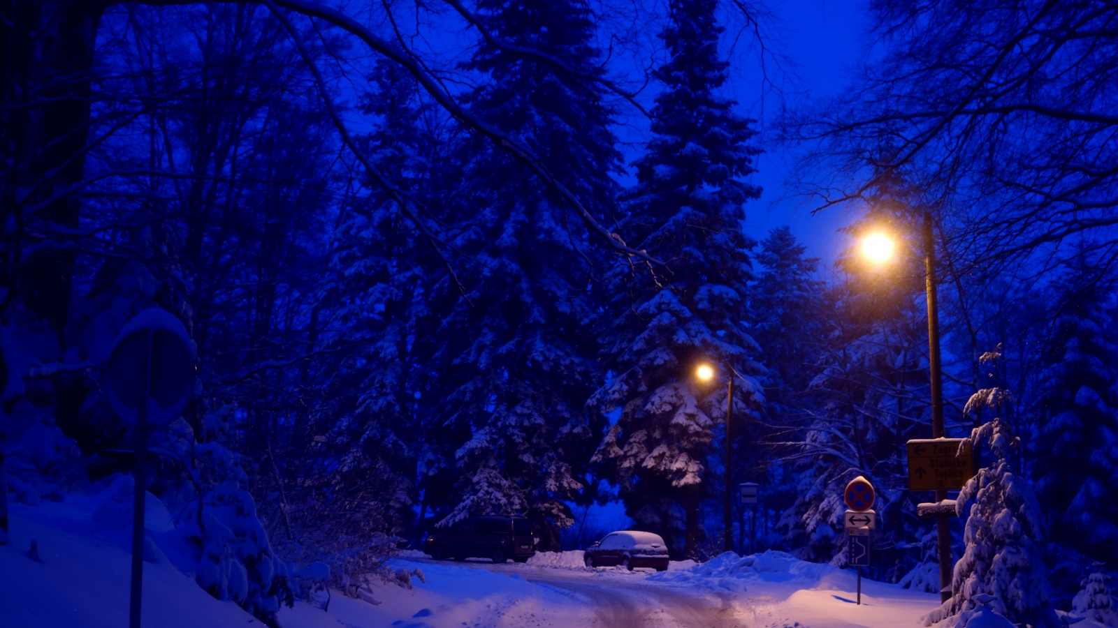 Widescreen Winter Night Wallpapers