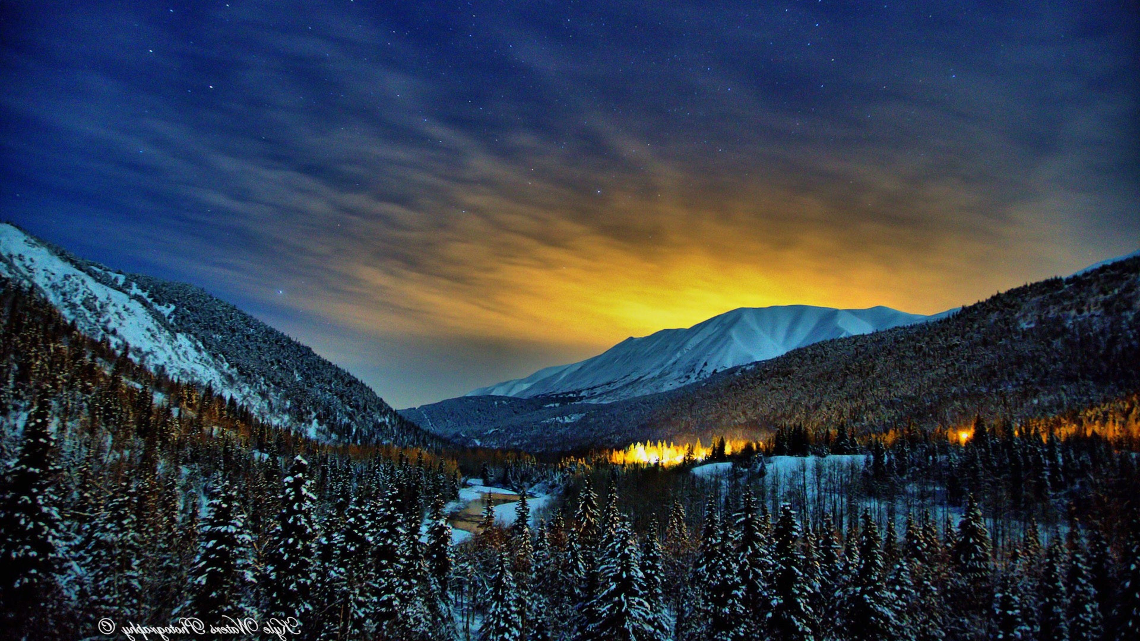 Widescreen Winter Night Wallpapers