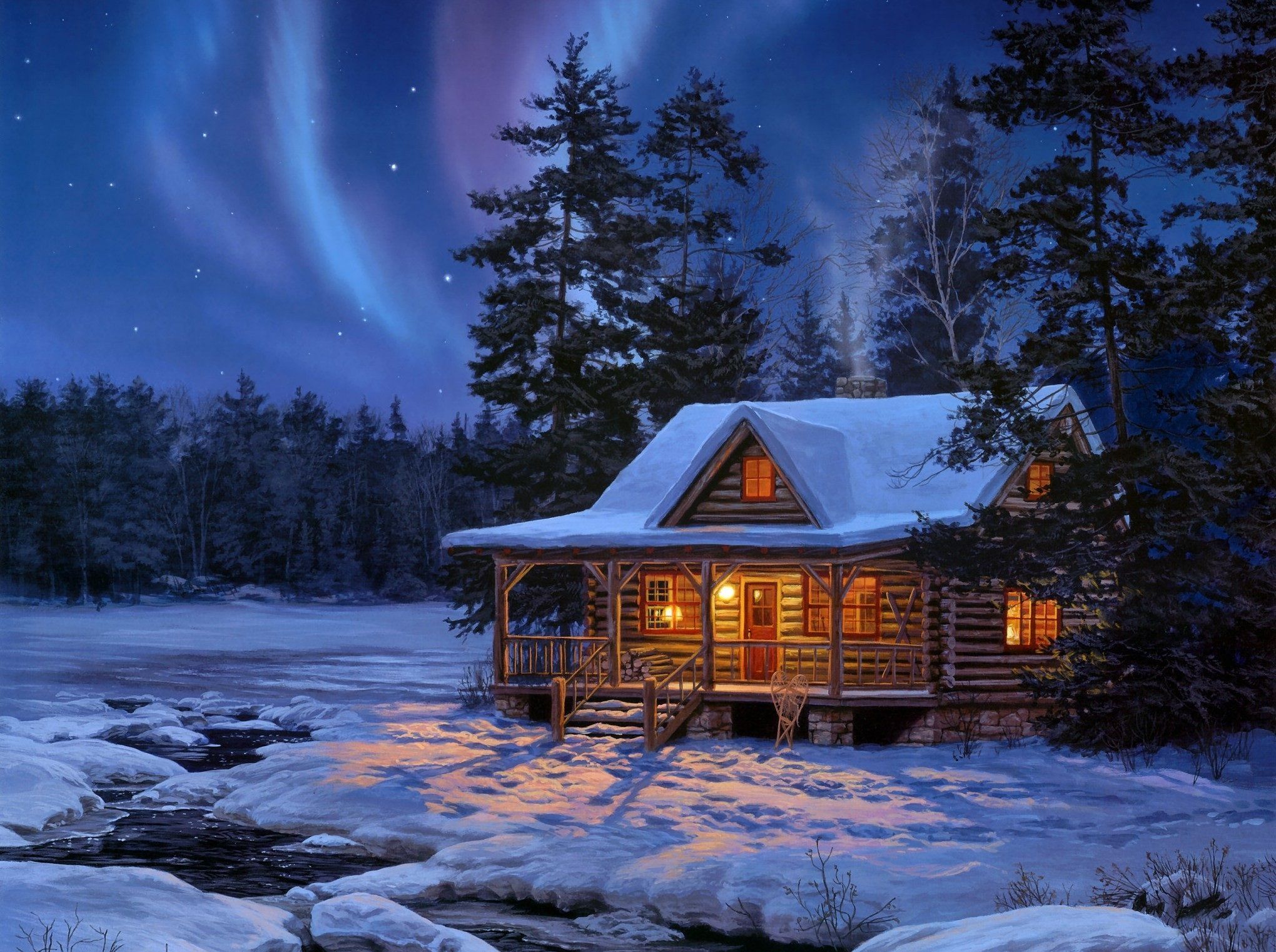 Winter Cabin Wallpapers