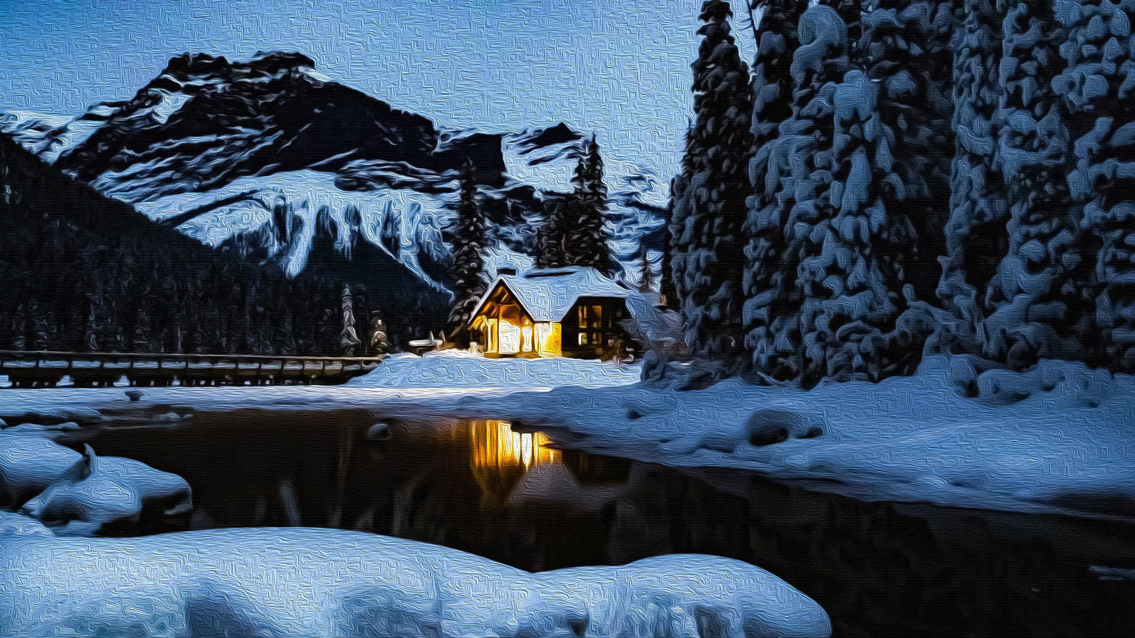 Winter Cabin Wallpapers