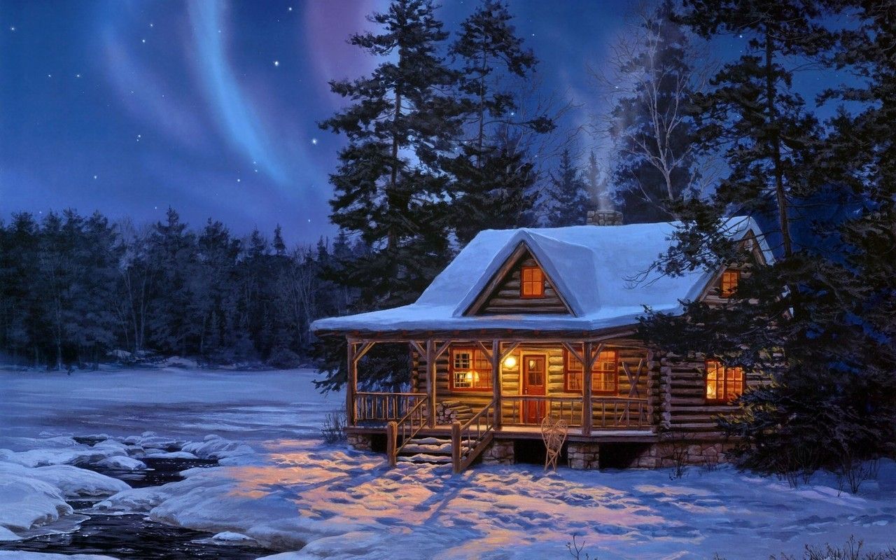 Winter Cottage Wallpapers