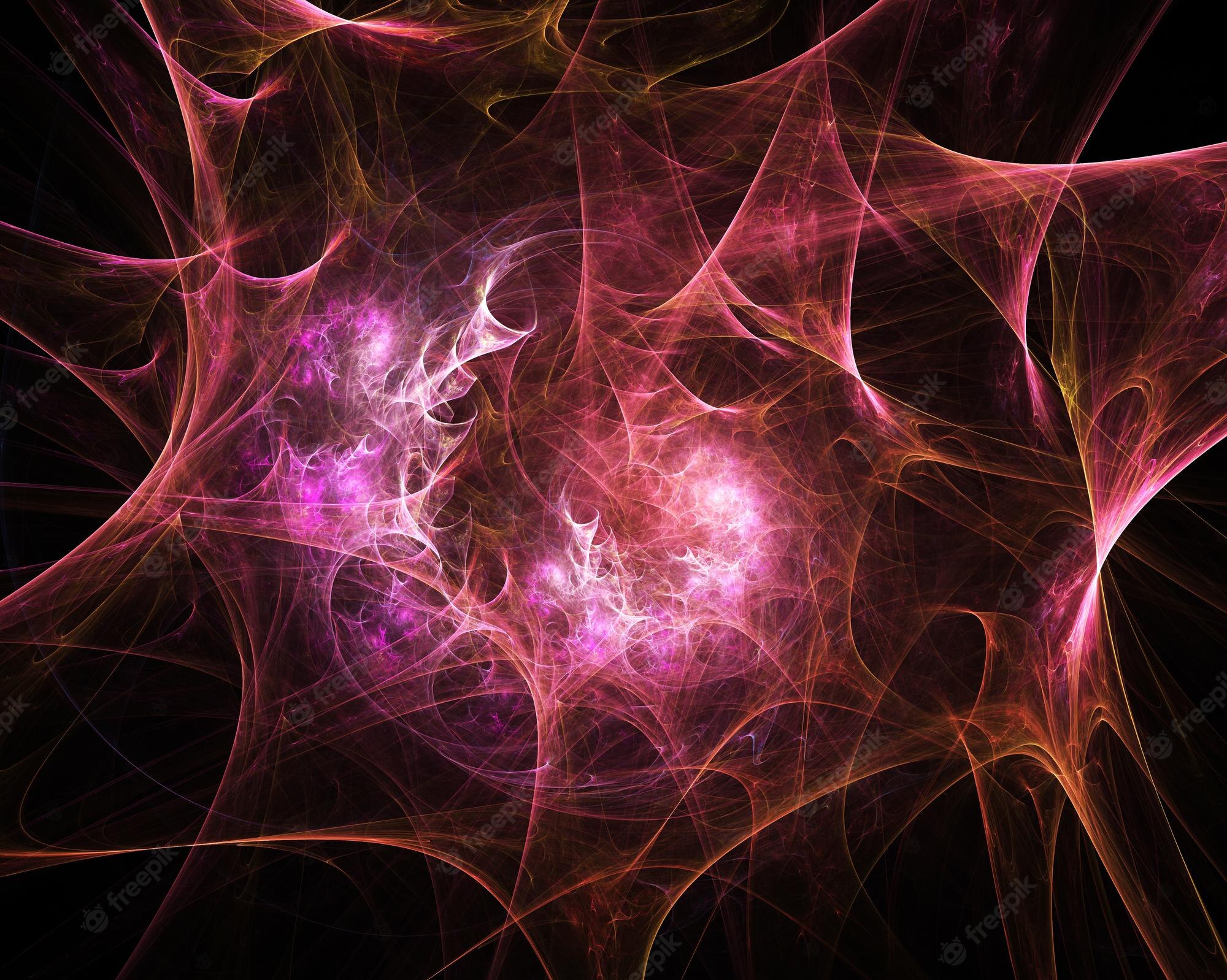 Pink Fractal On A Black Background