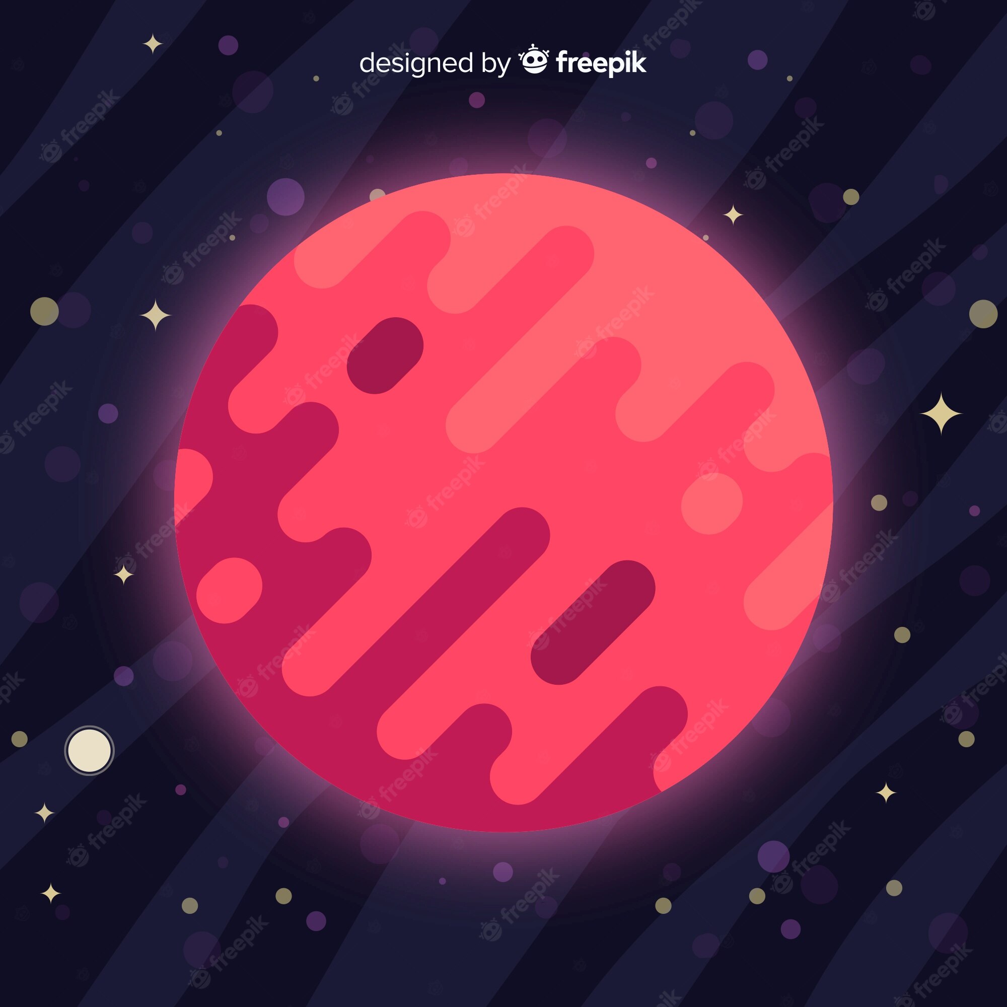 Minimal Planet Red Background