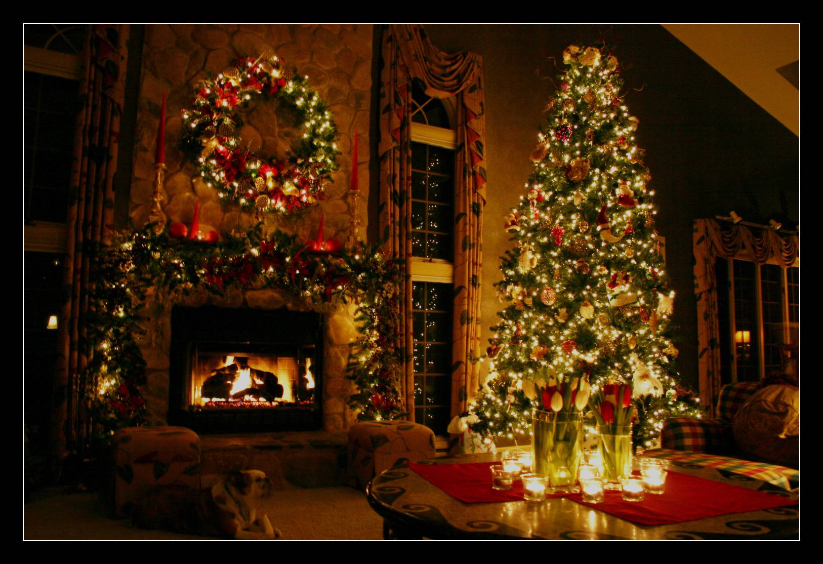 Christmas Fireplace Background