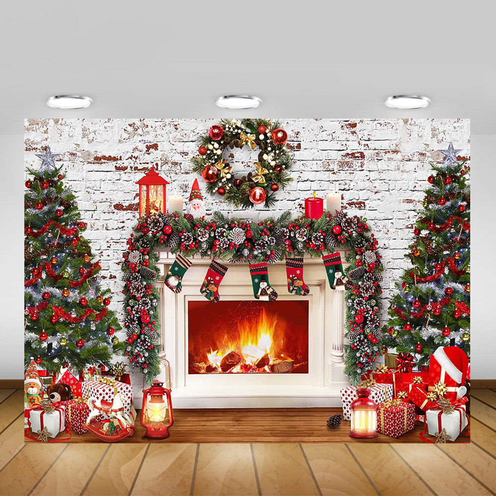 Christmas Fireplace Background