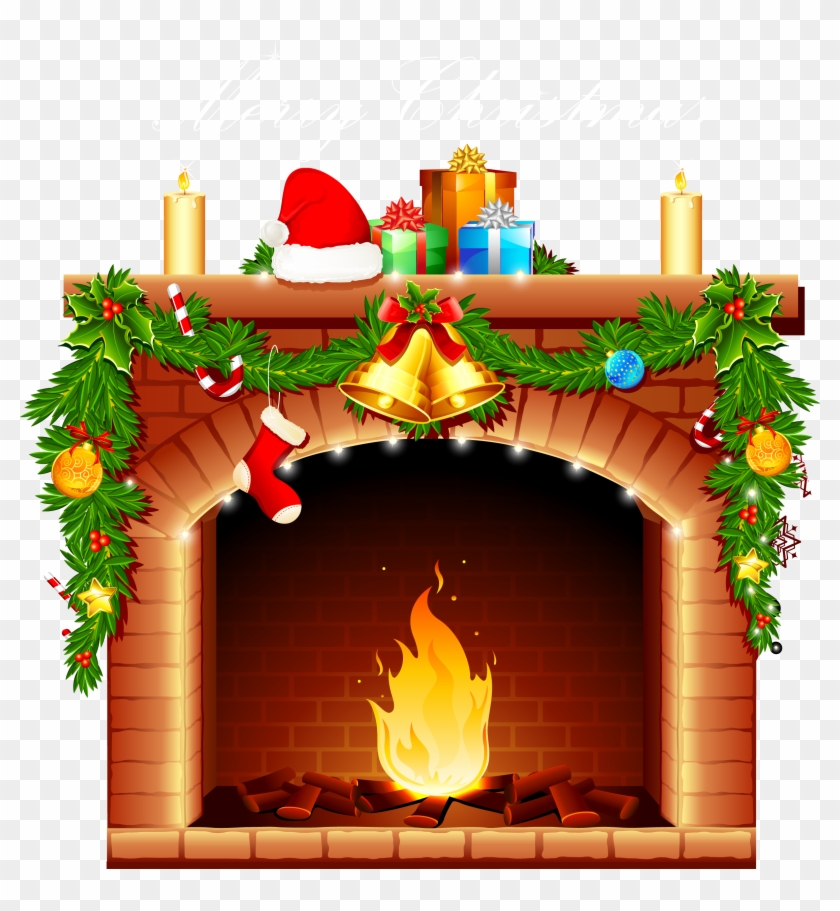 Christmas Fireplace Background