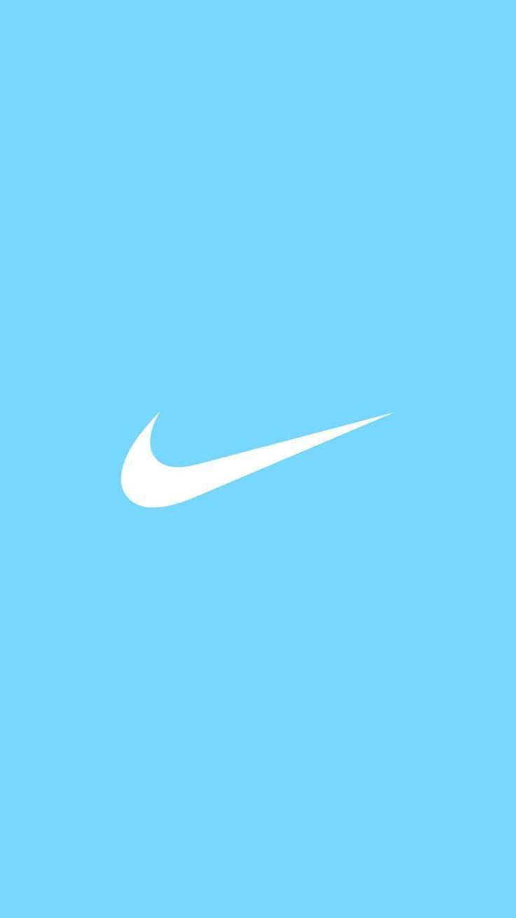 Nike Logo In Blue Background