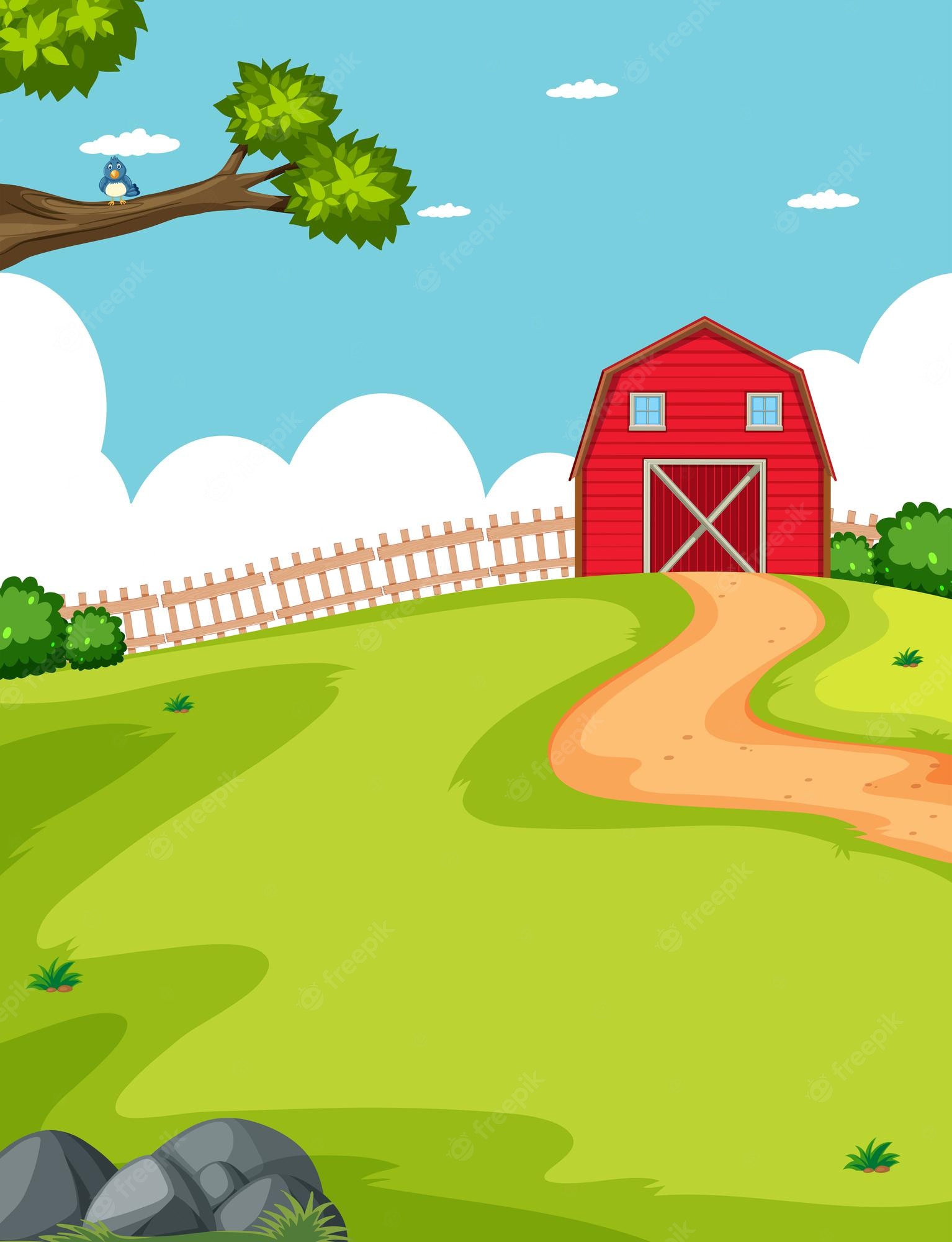 Cartoon Farm Background