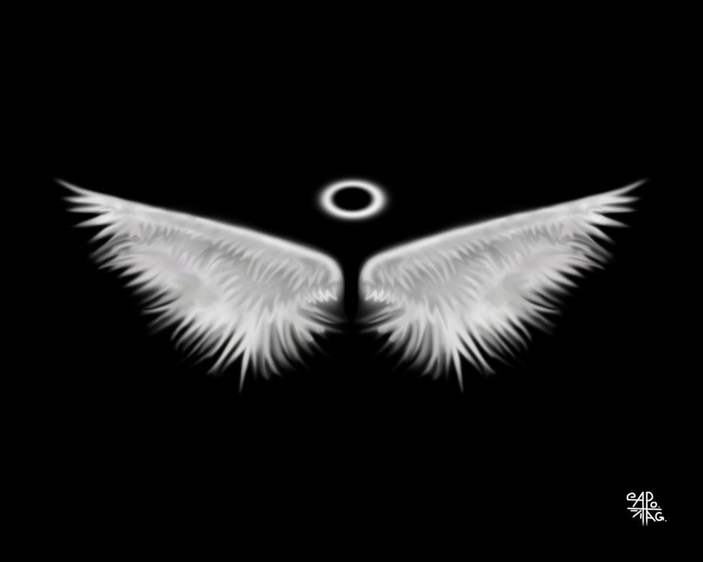 Angel Wings Black Background