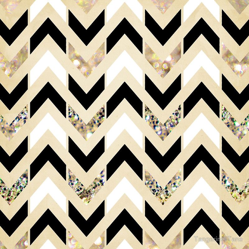 Black And Gold Glitter Chevron Background