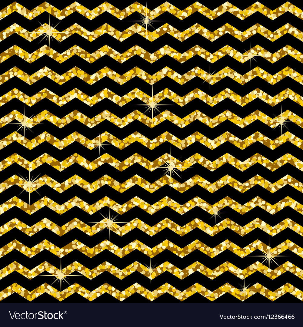 Black And Gold Glitter Chevron Background