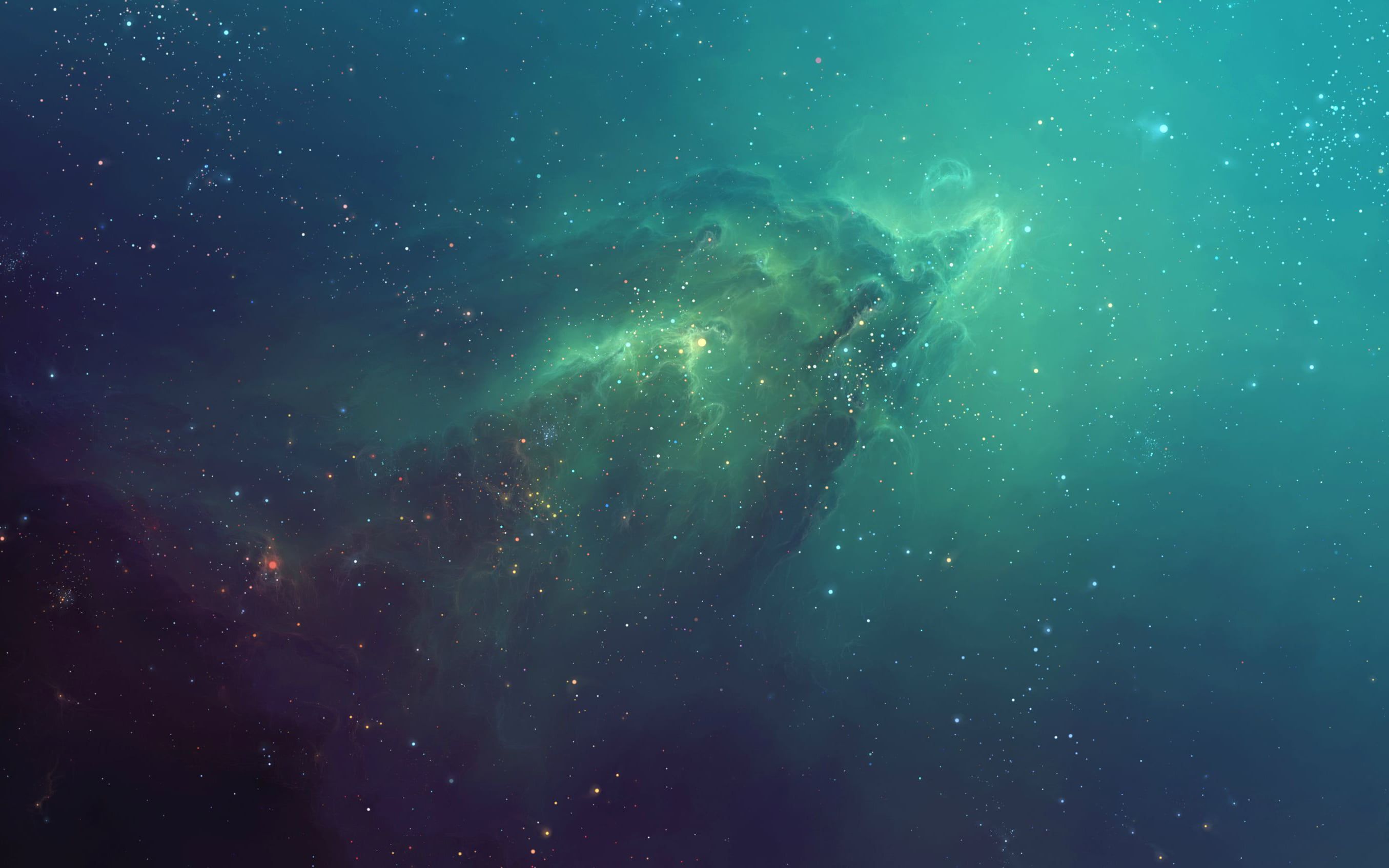 Blue And Green Galaxy Background