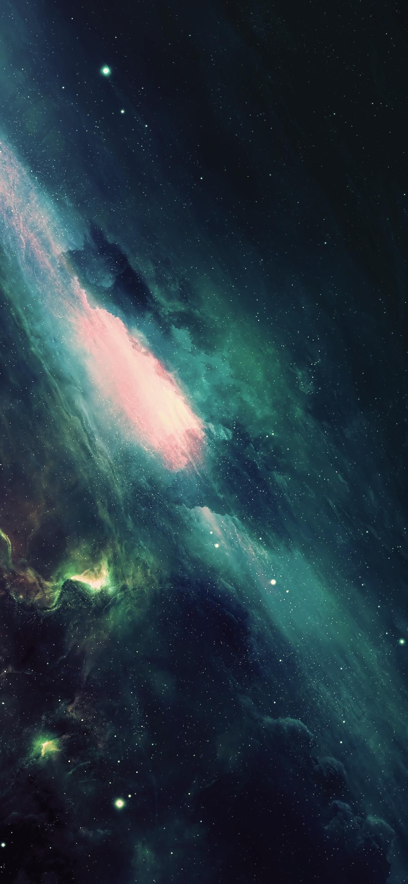 Blue And Green Galaxy Background