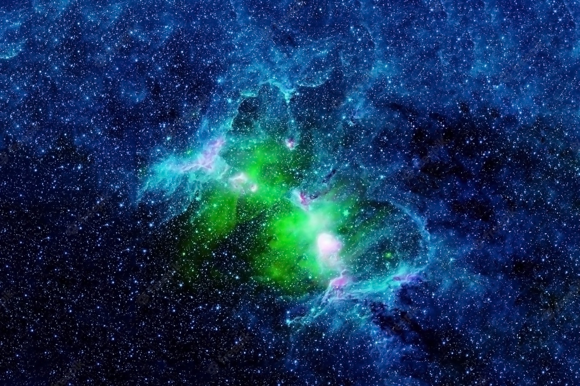 Blue And Green Galaxy Background