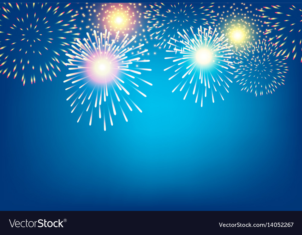 Blue Fireworks Background