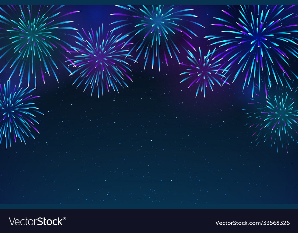 Blue Fireworks Background